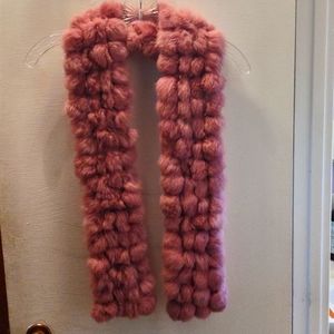 Cejon Pink Genuine Rabbit Fur Scarf/Wrap